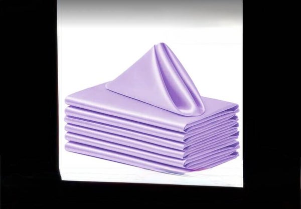 Serviette en satin lilas