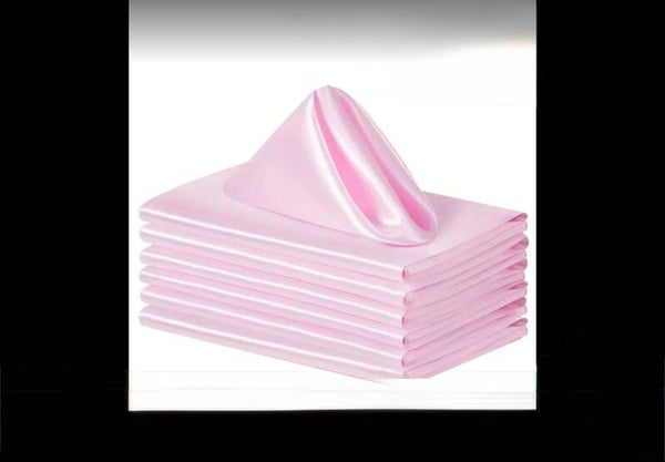 Serviette en satin rose