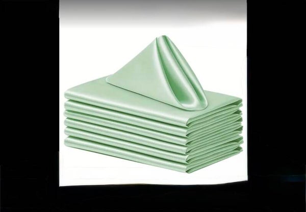 Serviette en satin vert