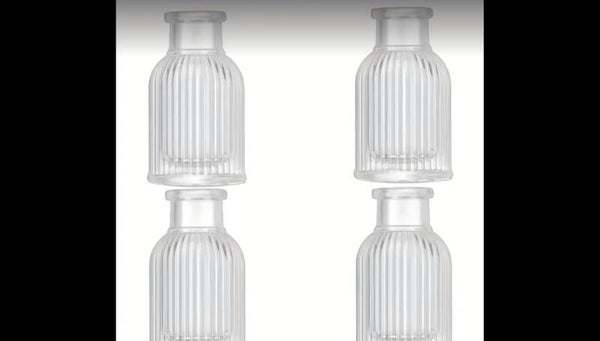 Vase verre côtelé