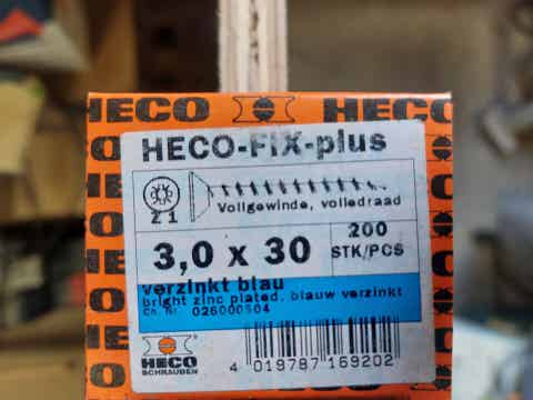 Heco-Fix plus, 3.0 x 30, Z1, 200 stuks
