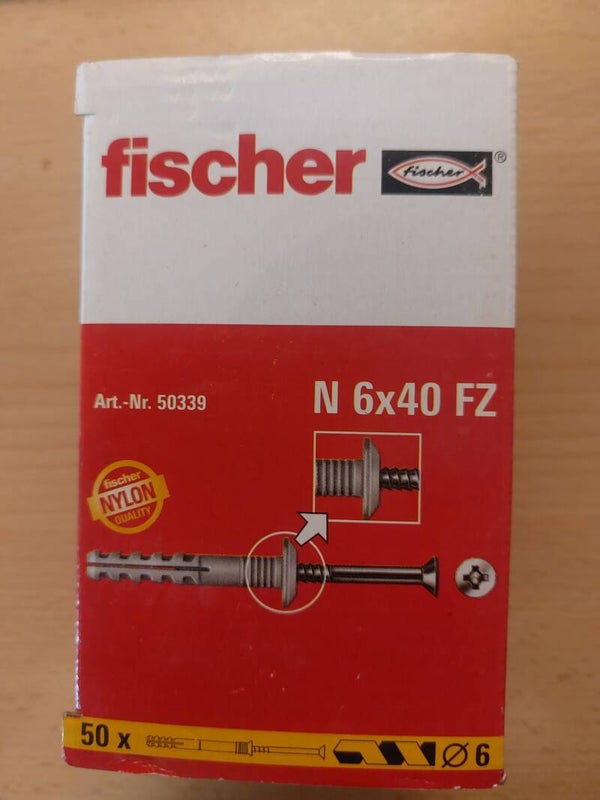 Fischer 50339 spijkerplug met kraag - 6x40mm