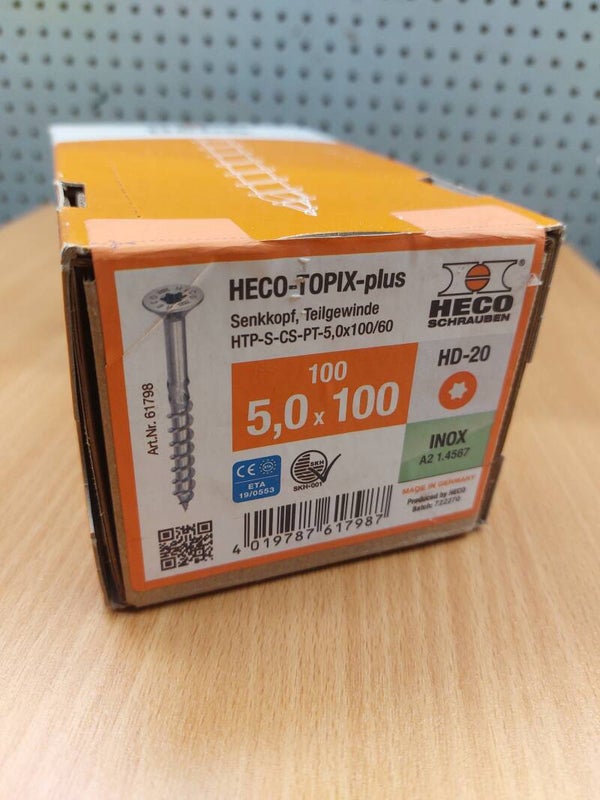 Heco-Topix-Plus 5.0 x 100 RVS