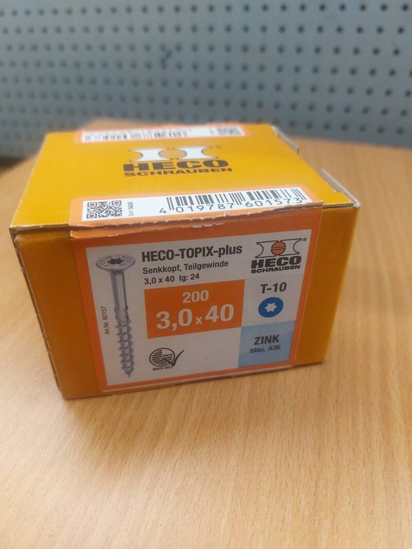 Heco-Topix-Plus schroeven 3,0x40 Torx (200 stuks)