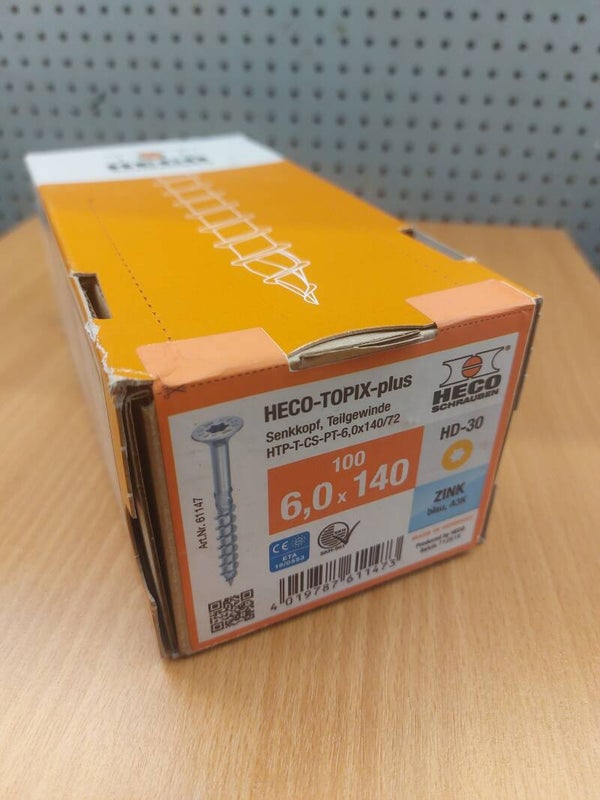 Heco-Topix-Plus schroeven 6.0x140mm Torx (100 stuks)