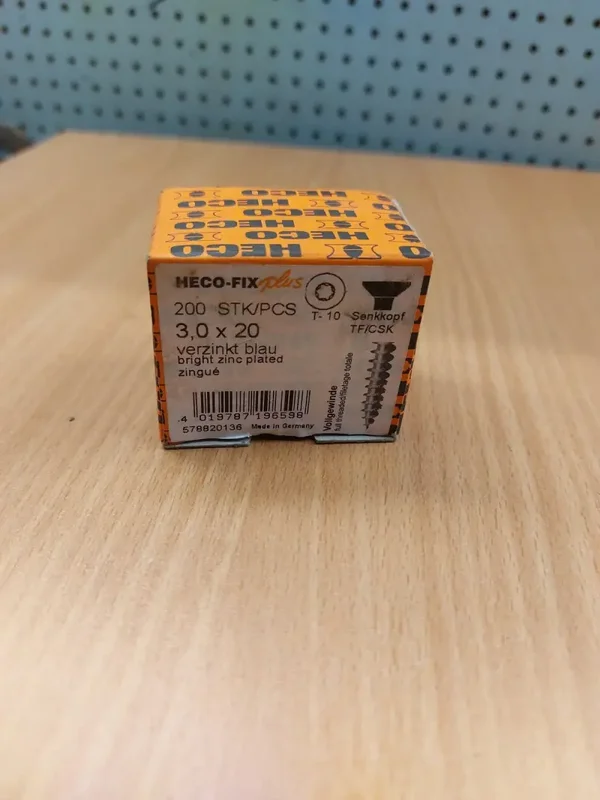 Heco Fix-plus schroeven 3x20 mm Torx T10 – 200 stuks