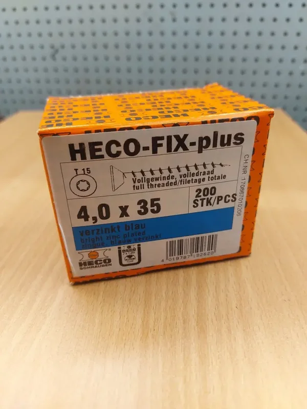 Heco Fix-plus schroeven 4x35 mm Torx T20 – 200 stuks