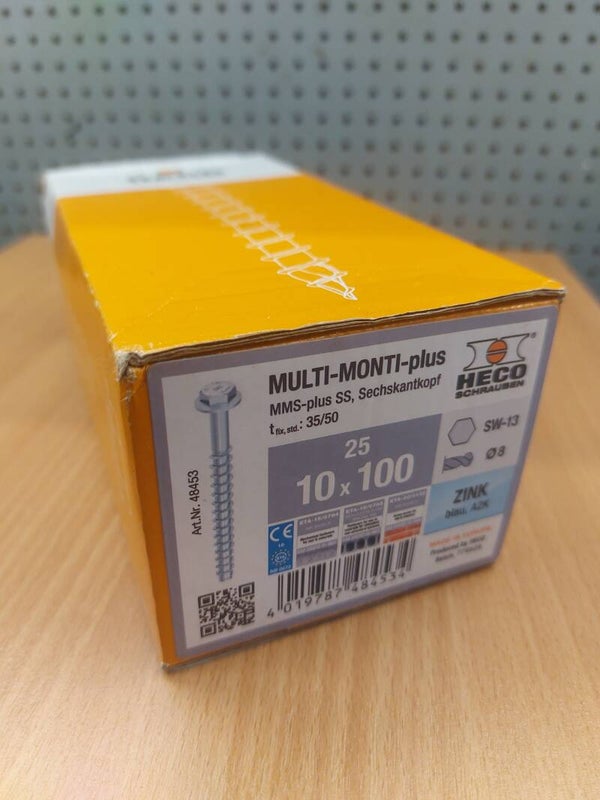 Heco Multi-Monti-plus MMS-Plus SS zeskantkop 10x100mm