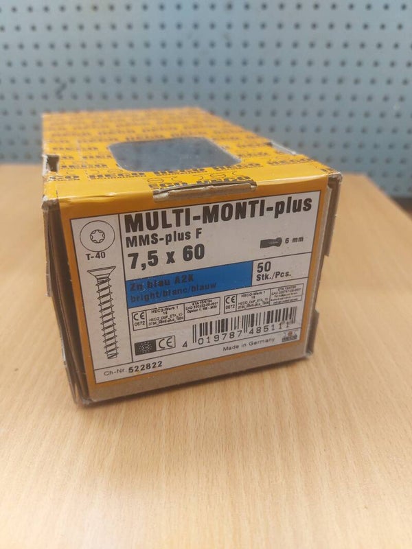 Heco Multi-Monti-Plus MMS-Plus F Schroeven 7,5x60 Torx (50 stuks)