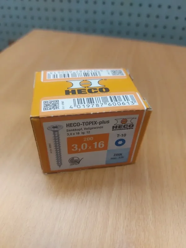 Heco Topix-plus schroeven 3x16 mm Torx T10 – 200 stuks