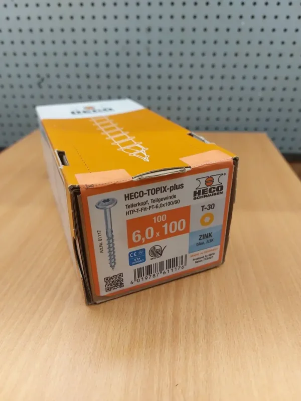 Heco Topix-Plus Tellerkopschroef 6 x 100 Torx T30 - 100 stuks