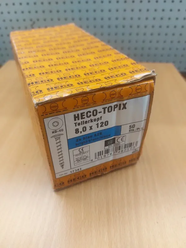 Heco Topix tellerkopschroeven 8x120 mm Torx T40 – 50 stuks
