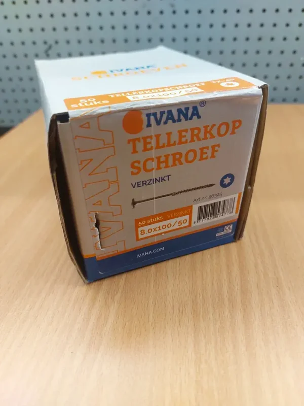 Ivana tellerkopschroef 8x100 mm Torx T40 – 50 stuks