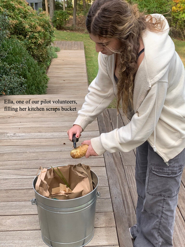 Ella Ryb taking part in the Greenwich Composting Project pilot scheme - Greenwich Composting Project 