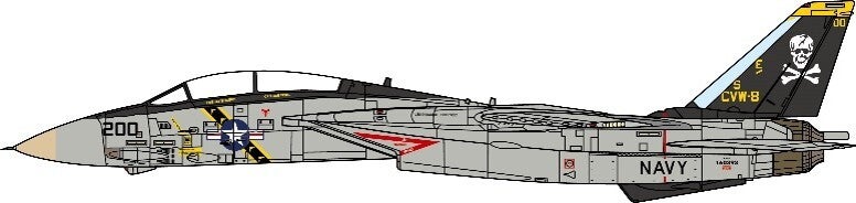 JCW Wings JCW-72-F14-027 | 🇺🇸 Grumman F-14A TOMCAT U.S. NAVY VF-84, AJ200, Jolly Rogers, USS Theodore Roosevelt, 1989