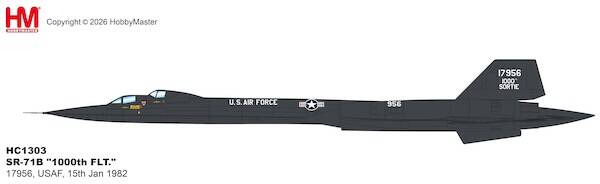 Hobby Master HC1303 | Lockheed SR-71B Blackbird "1000th FLT." 17956, USAF, 15th Jan 1982