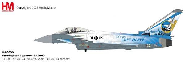 Hobby Master HA6639 | Eurofighter EF2000 Luftwaffe, 31+09, TakLwG 74, 2026 "65 Years TakLwG 74 scheme"
