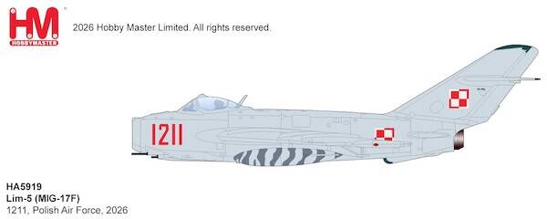 Hobby Master HA5919 | Mikoyan MIG-17F Lim-5 1211, Polish Air Force, 2026