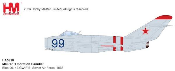 Hobby Master HA5918 | Mikoyan MIG-17 "Operation Danube" Blue 99, 42.GvAPIB, Soviet Air Force, 1968
