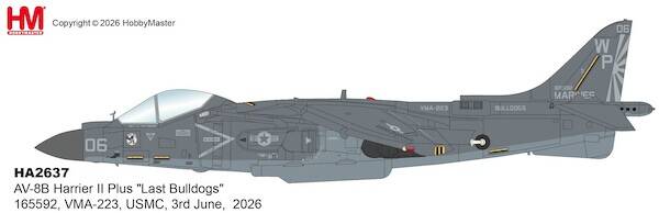 Hobby Master HA2637 | Harrier II Plus AV-8B "Last Bulldogs" 165592, VMA-223, USMC, 3rd June, 2026