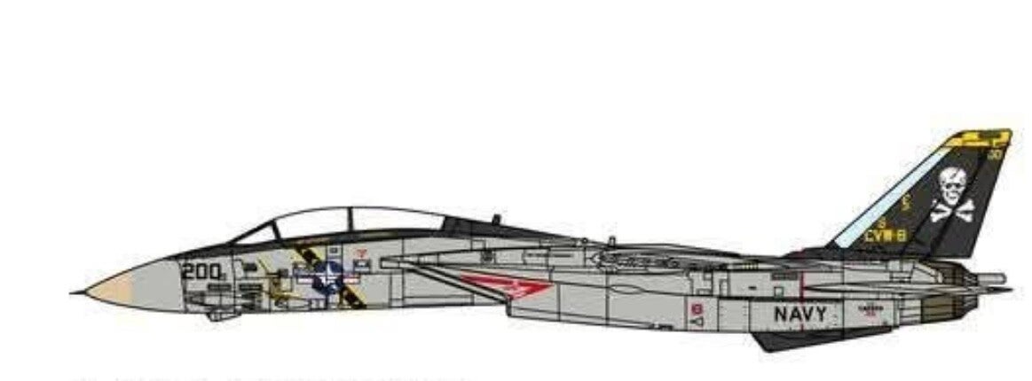 JCW Wings JCW-72-F14-027 | 🇺🇸 Grumman F-14A TOMCAT U.S. NAVY VF-84, AJ200, Jolly Rogers, USS Theodore Roosevelt, 1989