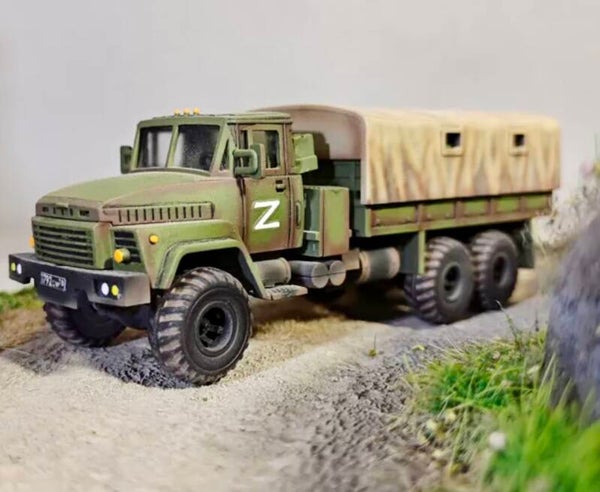 Modelcollect KRARUS01 | Russian Kraz-260 Truck Green Color With Beige Shed