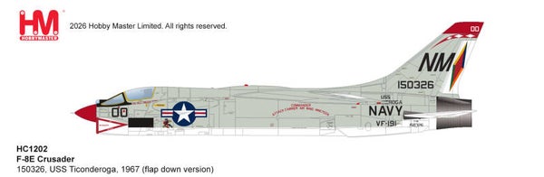 Hobby Master HC1202 |  Vought F-8E Crusader ( Flap Down Position)