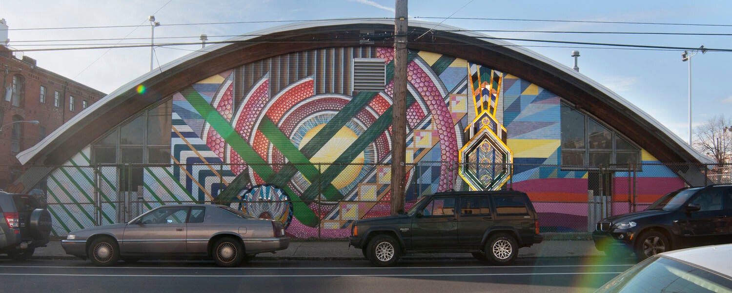 9000 Sq. Ft. "Wrap around" Mural with glass