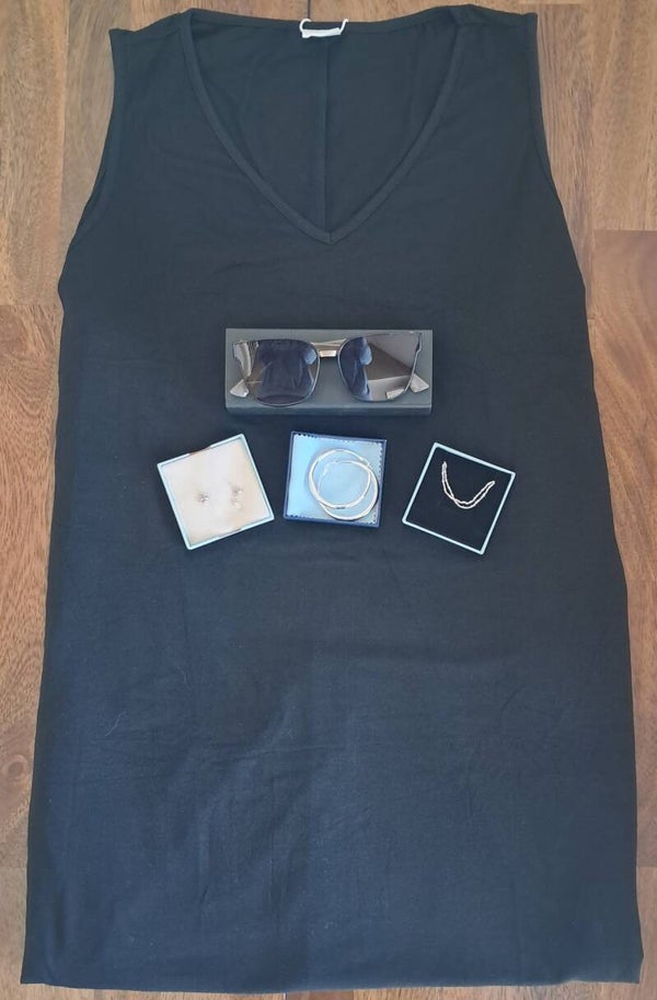 Black v-neck Summer dress Box