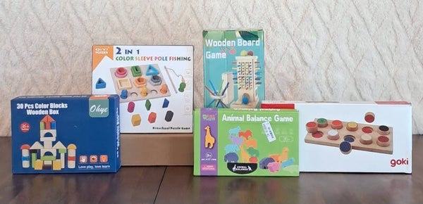 Wooden educational toddler box.