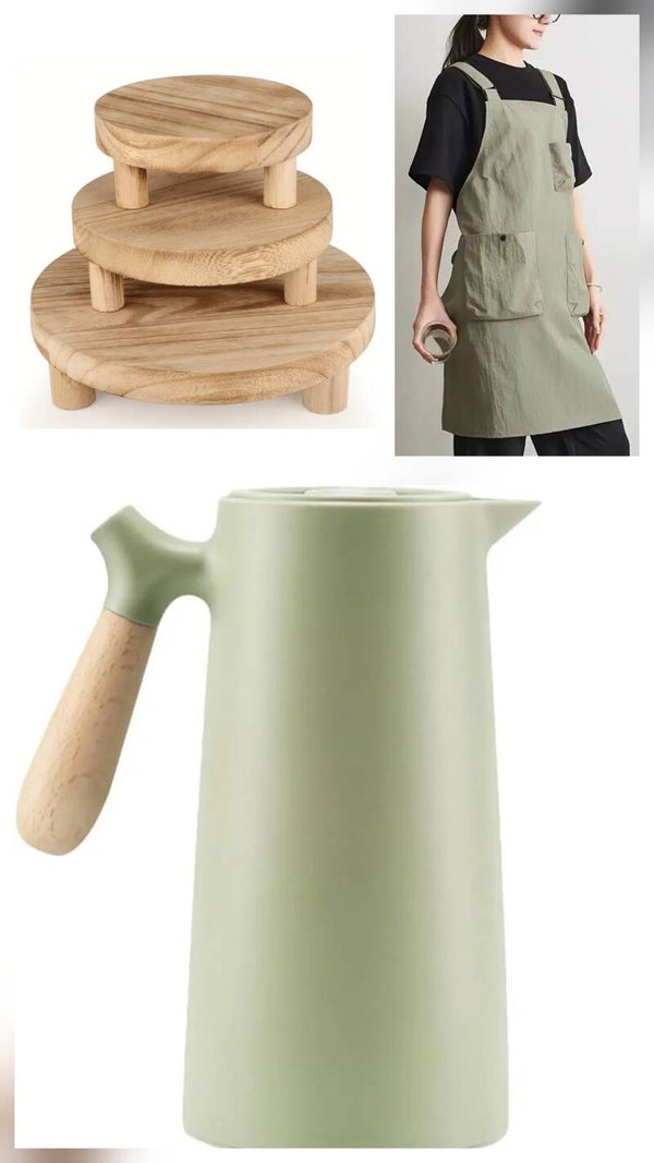 The green hot/cold thermos serving set