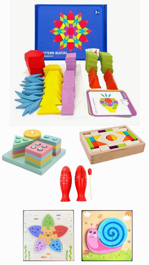 Age 3-6 Girl's Wooden Educational Toddler Box.