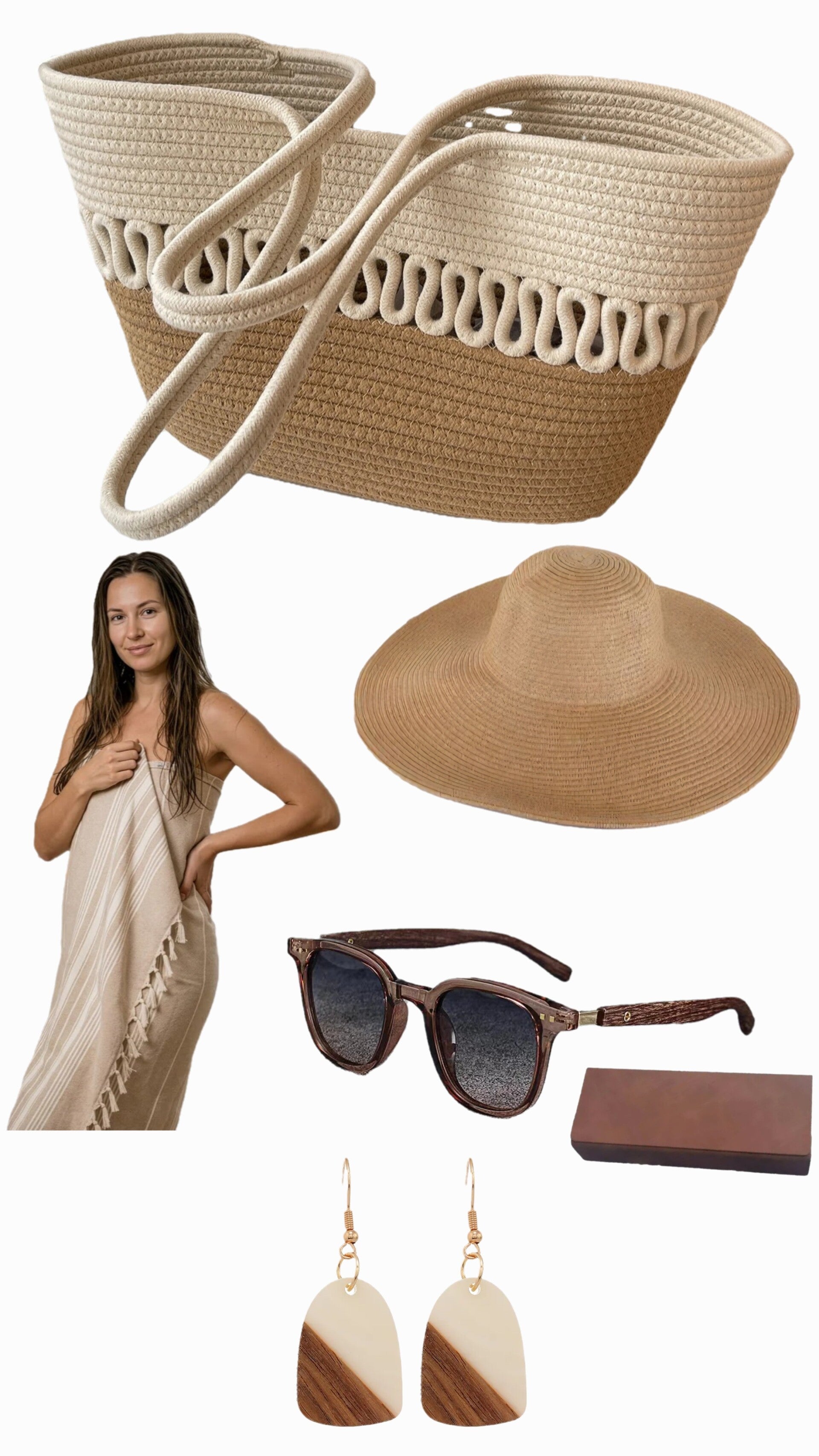 Women's Brown Poolside/Beach Bag Box