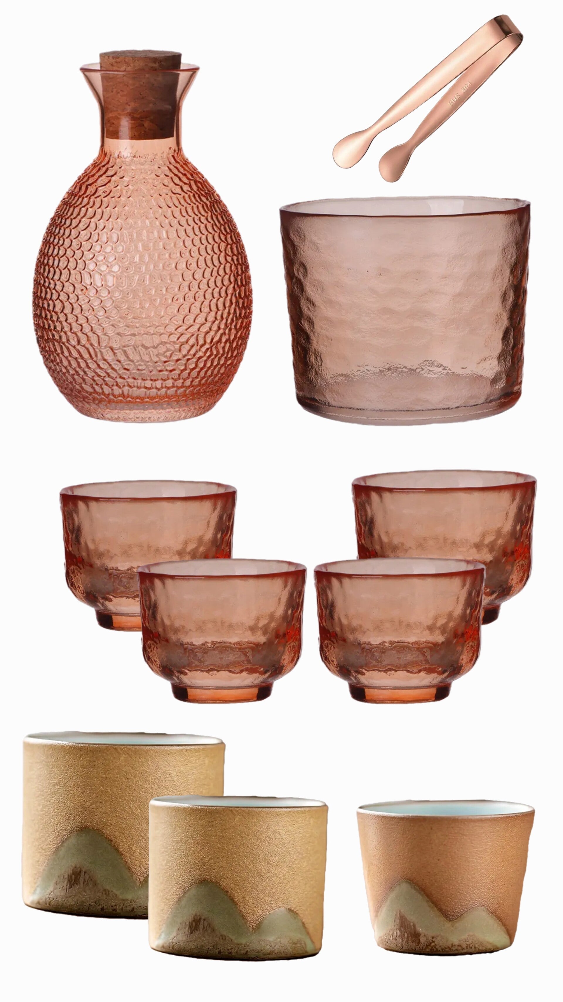Hammered Glass Sake Box