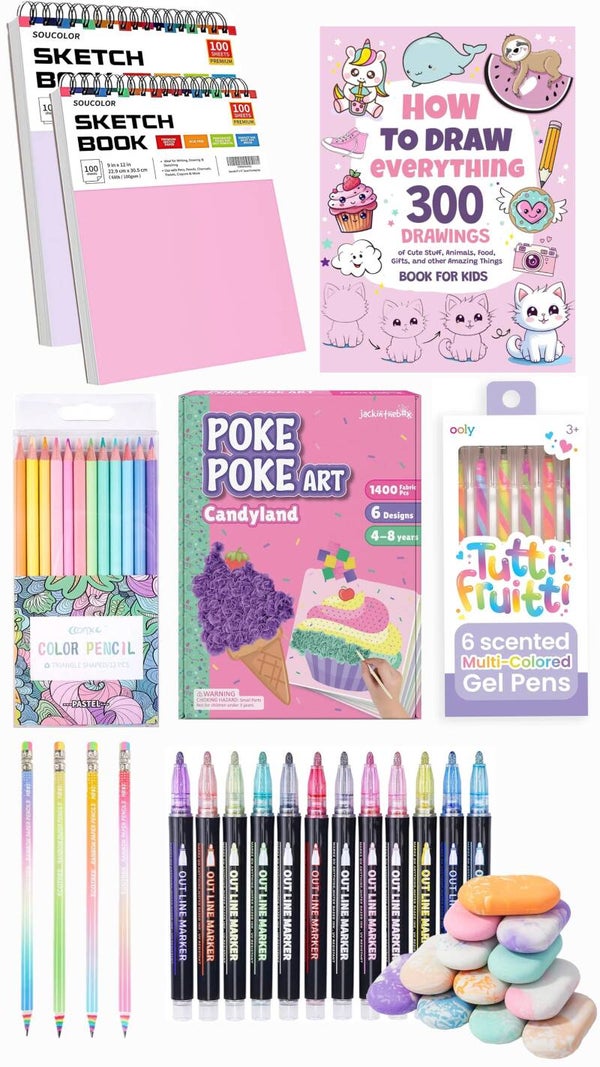 Girl's Learn To Draw Art Supply Box