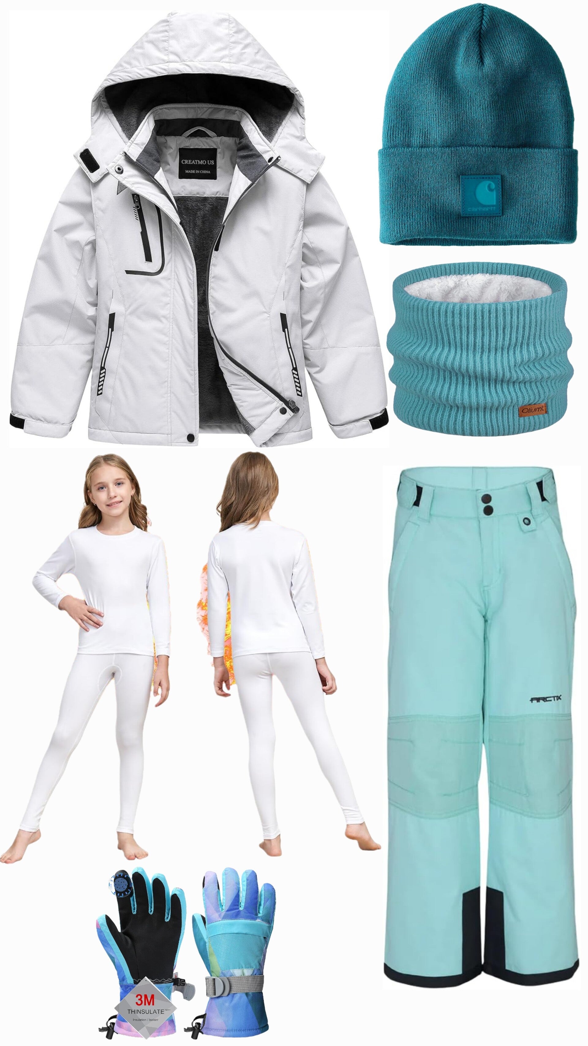 6-Piece Girl's 10-12 Winter Ski Apparel Box