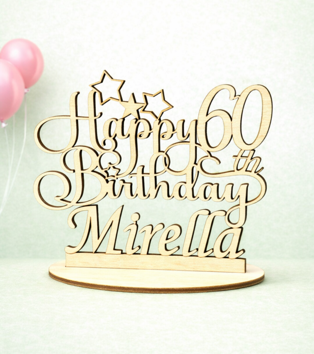 🎂 Personalisierter Geburtstagsaufstelle aus Holz