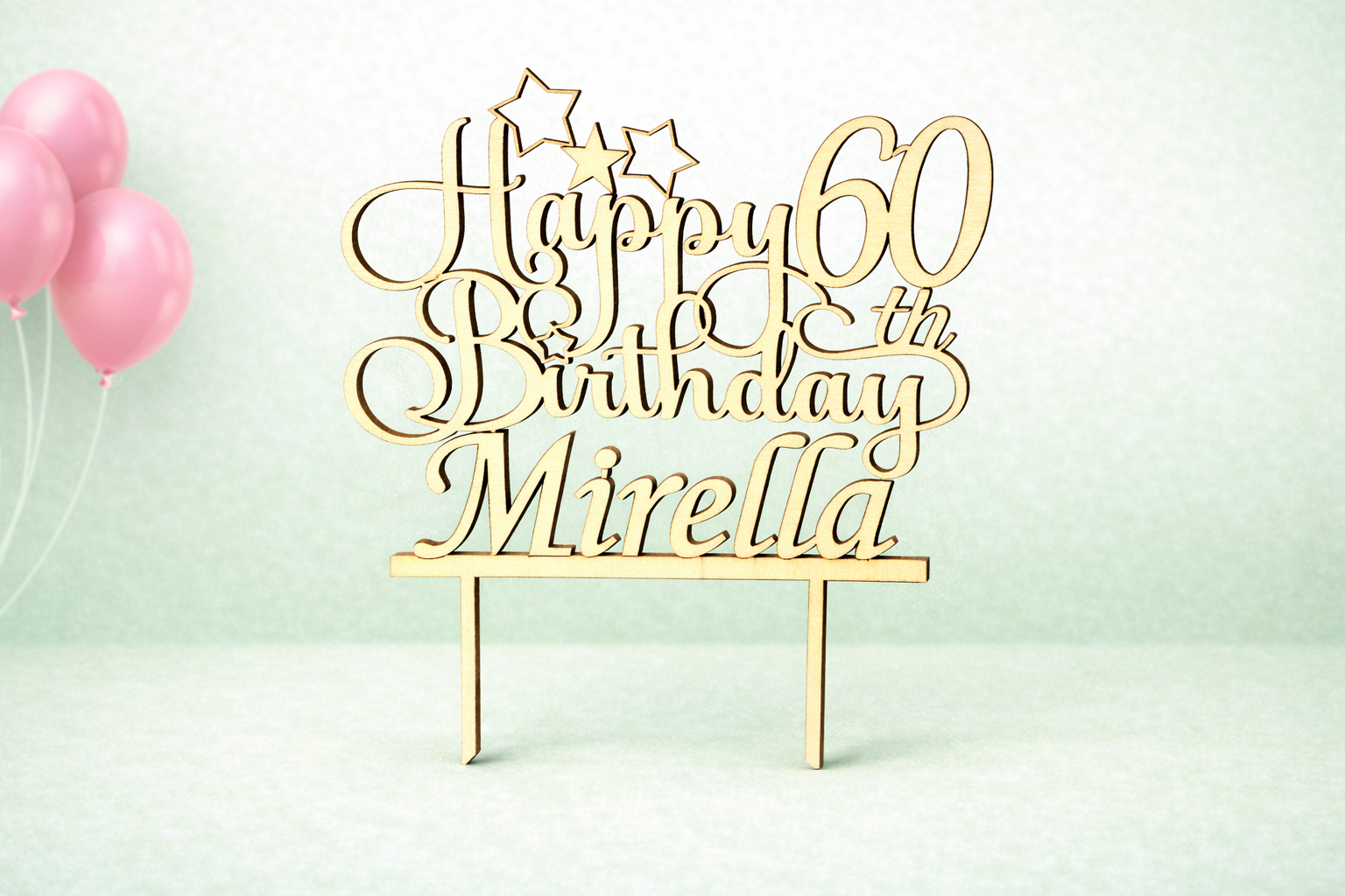 🎂 Personalisierter Tortenstecker aus Holz