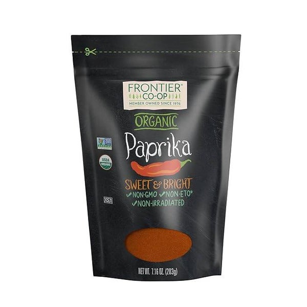 Frontier Co-op Organic Ground Paprika 7.16 oz Stand Up Resealable Bag - Paprika Powder Seasoning - Restaurant Supply