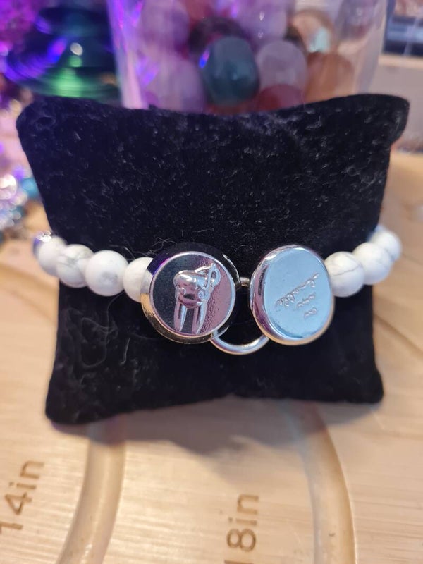 Bracelet 727 pierre Howlite blanche