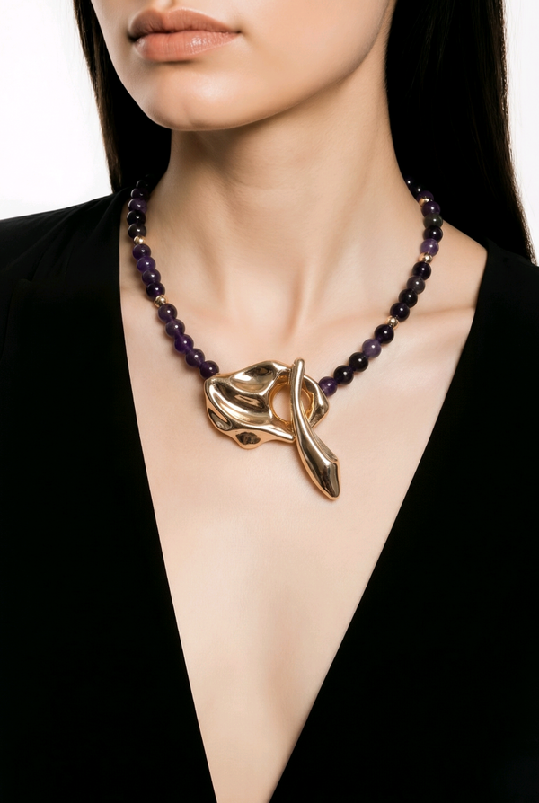 Collier 739 pierres Obsidienne AAA