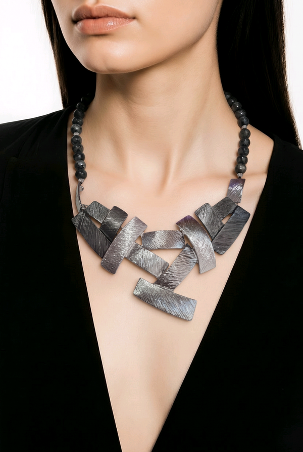 Collier 742 turquoise africaine acier inoxydable