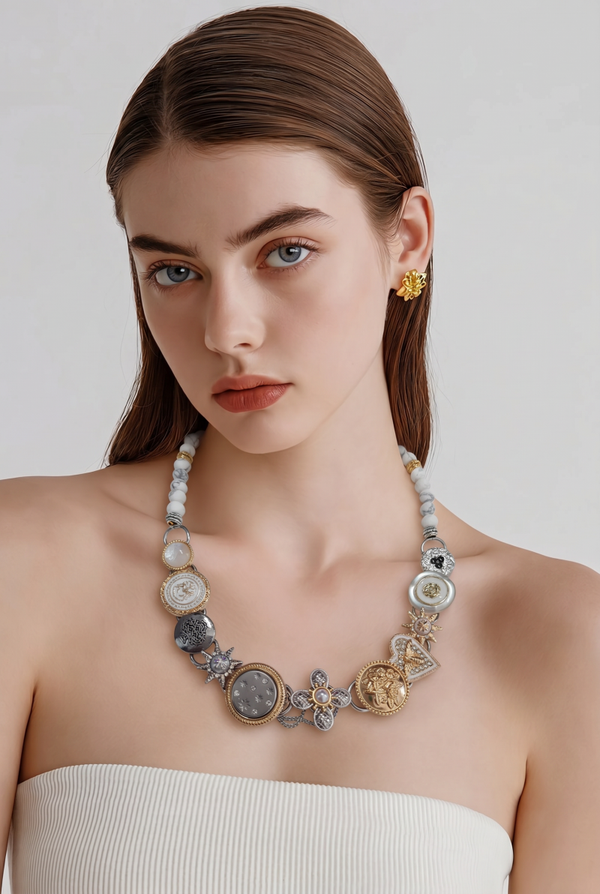Collier 726 pierre naturelle Howlite