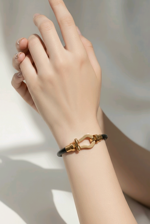 Bracelet 746 cuir fer à cheval unisexe