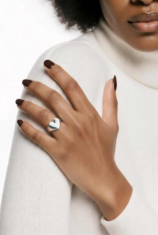 Bague cœur argent