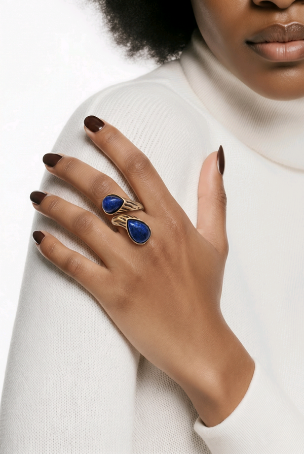 Bague réglable Lapis-lazuli