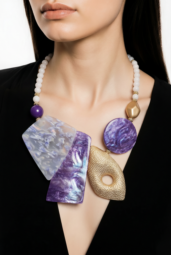 Collier pierres Améthyste véritables