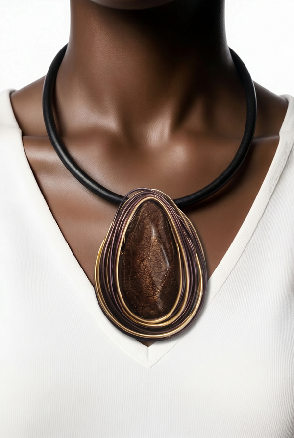 Collier cabochon choco
