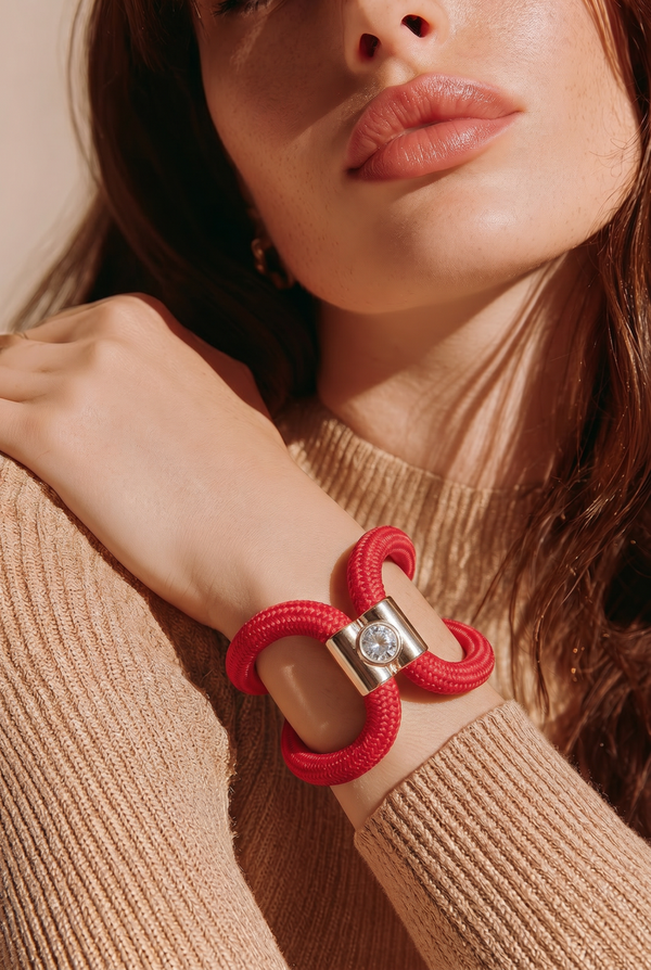 Bracelet cordon rouge diamant