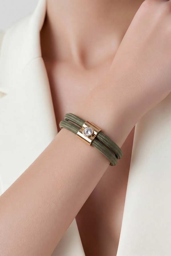 Bracelet unisexe corde diamants